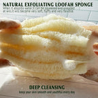 Natural Shower Loofah Sponge, Bath Exfoliating Loofa Body Scrubber, Soft and - Image 3