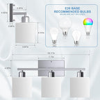 Bathroom Light Fixtures Over Mirror Brushed Nickel, Rustproof 3-Light Bathroom - Image 3