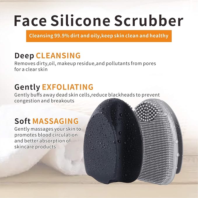 Soft Silicone Face Scrubber, Facial Cleansing Brush, Facial Exfoliation Scrub - Image 4