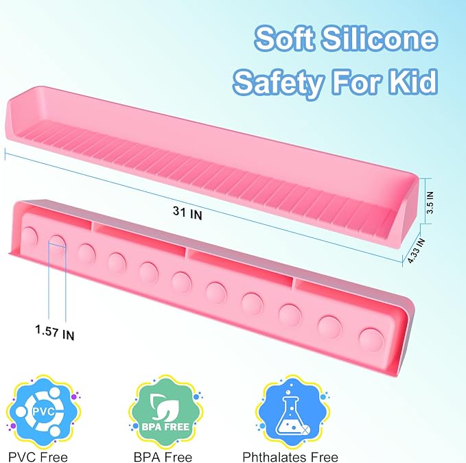 Splash Guard for Bathtub Kids, Silicone Bath Splash Guard Play Shelf, Tub Water - Image 3