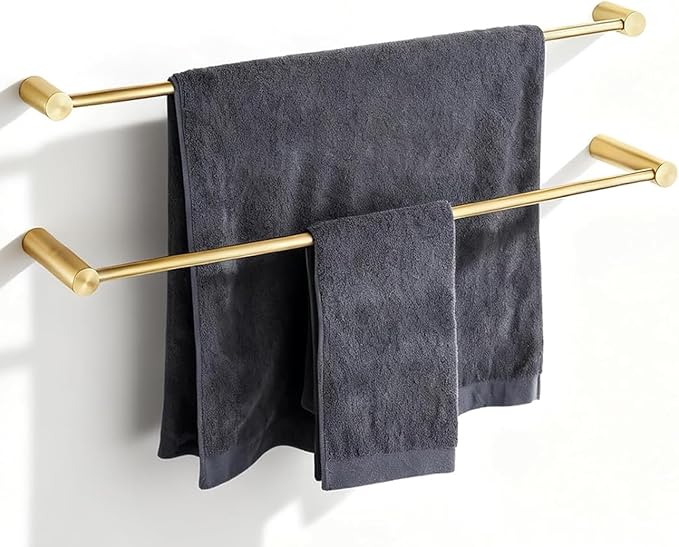 Towel Racks for Bathroom, NEWRAIN 30 inch Double Bath Towel Bar Wall Mounted by NEWRAIN