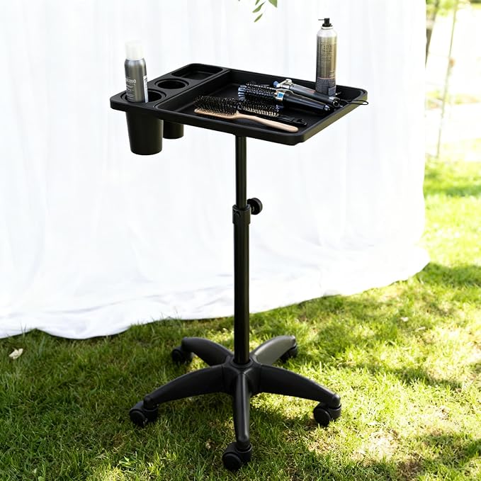 Salon Rolling Tray, Height Adjustable Tattoo Tray Rolling Cart, Storage Utility - Image 7