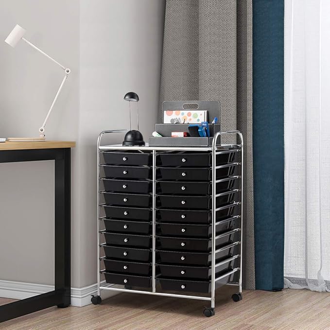 Giantex 20 Drawer Rolling Storage Cart Tools Scrapbook Paper Office School - Image 2