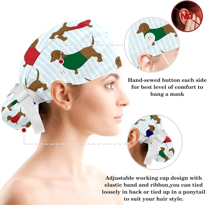 Ethnic Aztec Pattern Adjustable Scrub Cap Hat - Image 3