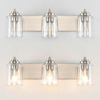 SOLFART Brushed Nickel Vanity Light Bathroom Light Fixtures Over Mirror 3 Light - Image 2
