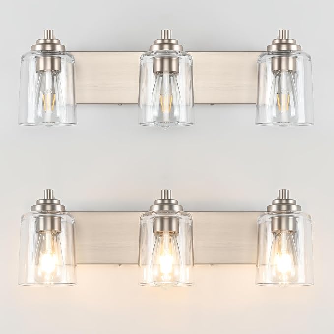 SOLFART Brushed Nickel Vanity Light Bathroom Light Fixtures Over Mirror 3 Light - Image 2
