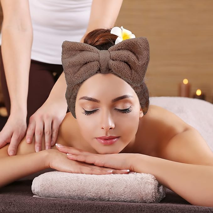 3 Pieces Wash Face Headband Makeup Spa Headband Towel Terry Hair Bands - Image 6