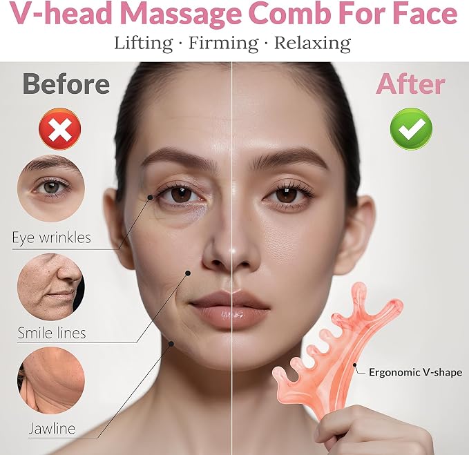 4 in 1 Gua Sha Facial Tool & V-Line Face Mask, Self Care Gifts - Image 4