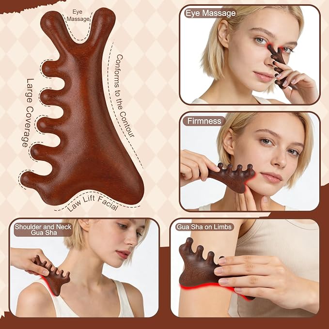 ProSuites 3 Pcs Wooden Head Scalp Massager Comb, Long Handle Head Massage Tool - Image 5