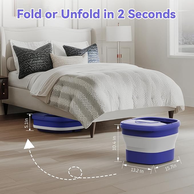 Collapsible Foot Spa with Heat and Remote, Heated Foot Bath Massager with Timer - Image 4