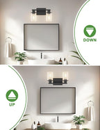 L LOHAS LED 2-Light Black Bathroom Light Fixtures, Modern Lighting Fixtures - Image 3
