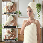 REDKISS Cream Microfiber Bath Towels Set 8 Piece - Image 4