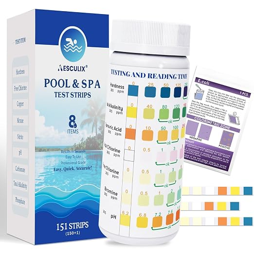 8-in-1 Pool Test Strips, 151 Strips Spa and Hot Tub Water Testing Kit, Pool by Unknown