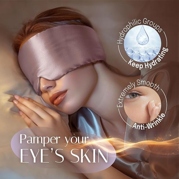 Silk Sleep Mask Soft Pressureless: 100% Mulberry Silk - Image 3