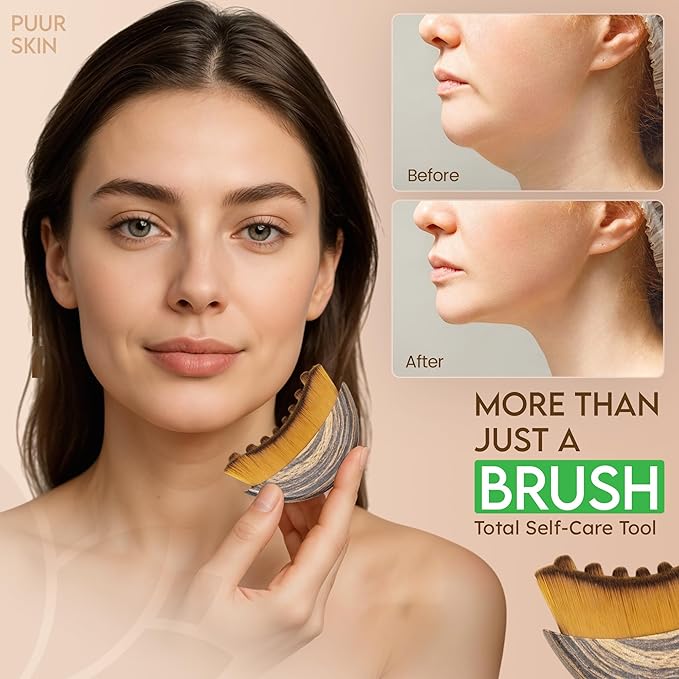 Pack of 2 Lymphatic Contour Face Brush, Lymphatic Drainage Massager, Double - Image 5