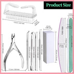 FANDAMEI Manicure Kit, Nail Files 100/180, Cuticle Nippers, Nail Buffer Block - Image 7