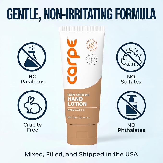 Carpe Sweat Absorbing Hand Lotion, A dermatologist-recommended, smooth lotion - Image 7