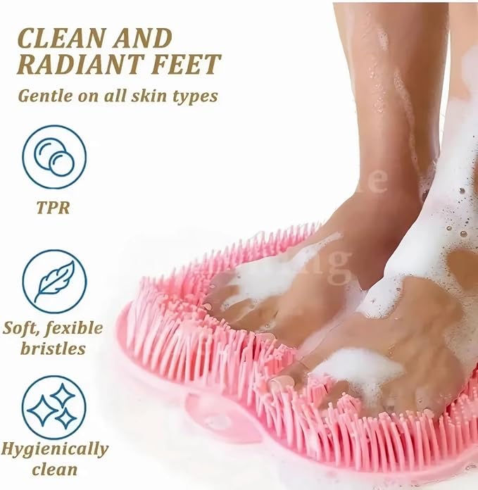 2-Pack Shower Foot Scrubber Mat, Strong Grip Silicone Back and Foot Washer - Image 5