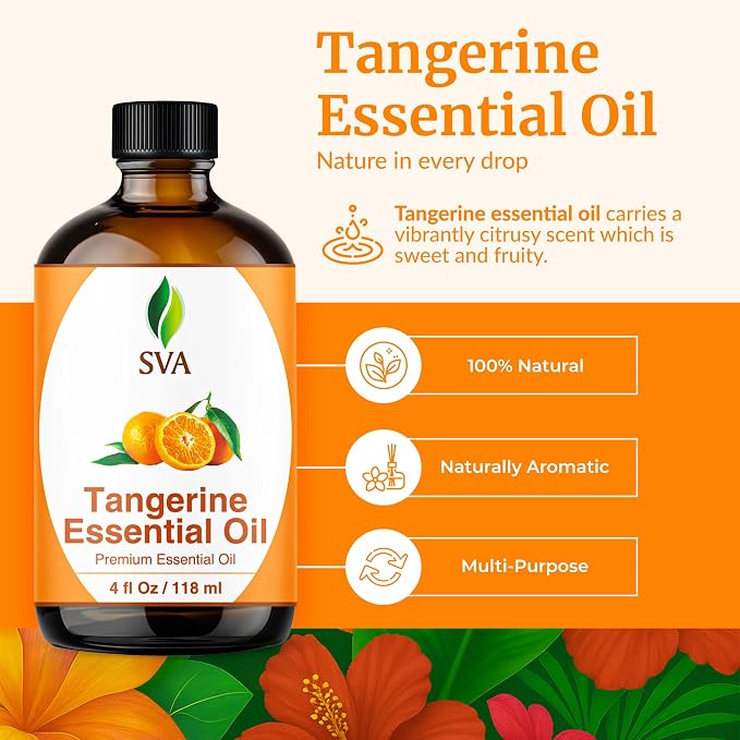 SVA Tangerine Essential Oil – 4 Fl Oz – 100% Natural Tangerine Oil - Image 2