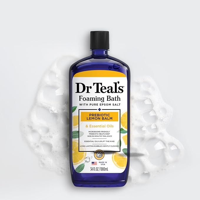 Dr Teal's Foaming Bath with Pure Epsom Salt, Prebiotic Lemon Balm & Essential - Image 9