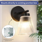 OCIOC Set of 2 Wall Sconces for Bathroom, Mount Lighting Lanterns for Mirror - Image 2