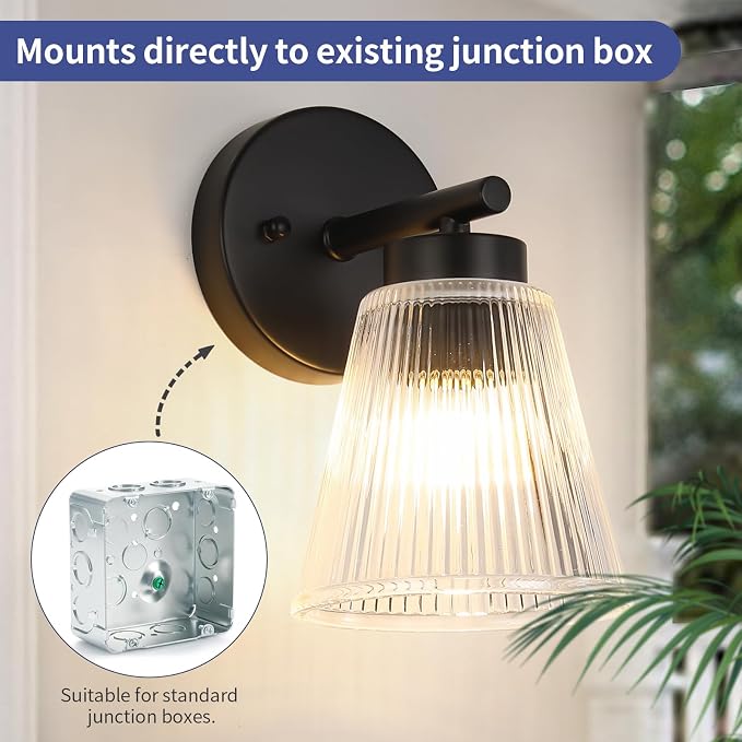 OCIOC Set of 2 Wall Sconces for Bathroom, Mount Lighting Lanterns for Mirror - Image 2