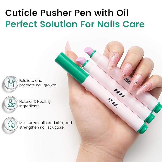 Ceramic Cuticle Oil Pusher Pen: 3-in-1 Nail Cuticle Buffer Pens - Image 7