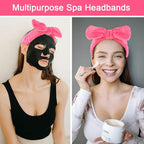 Ondder Spa Headband for Washing Face, Rose Red Terry Cloth - Image 4