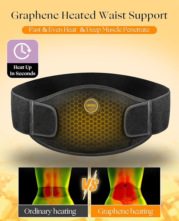 uncn Portable Heating Pad for Cramps, Back Pain Relief, 3000mAh Battery - Image 6