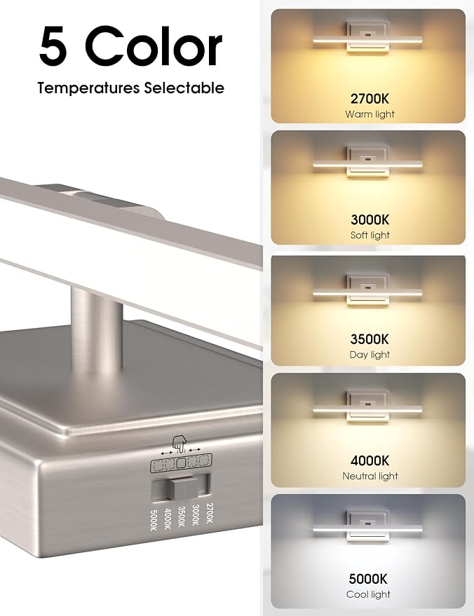 VOLISUN Modern Bathroom Vanity Light 15.7 inch, 12W Dimmable 5CCT Led Bathroom - Image 4