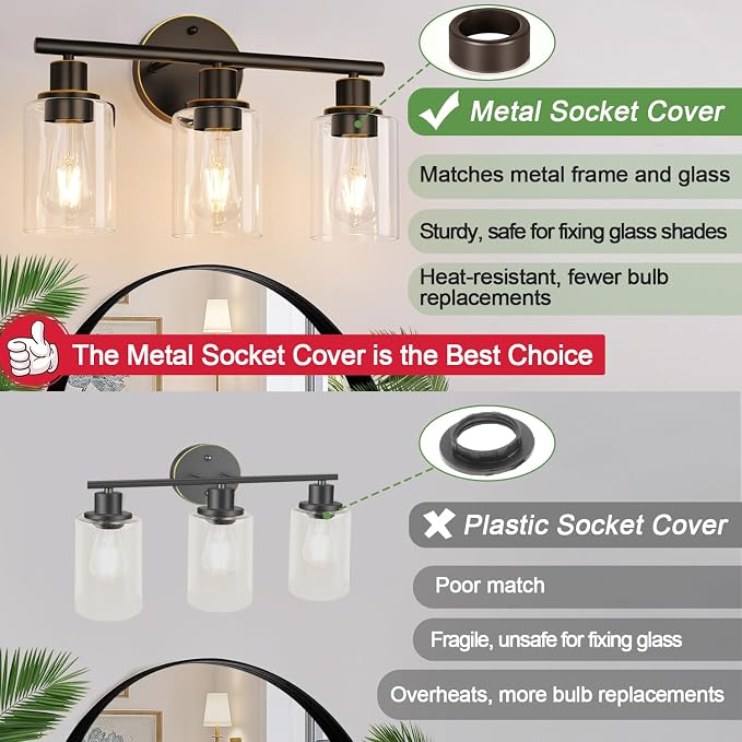 Zarbitta 3-Light Bathroom Light Fixtures, Modern Vanity Light - Image 6