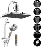 Hibbent 5-spray Dual Filtered Rainfall Shower Head Combo, High Pressure 13'' by Hibbent