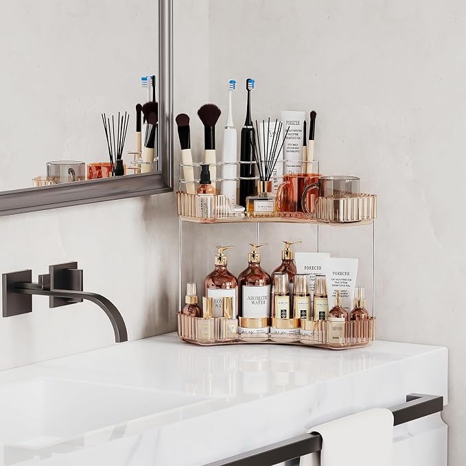 Asayuee 2-Tier Corner Bathroom Counter Organizer - Image 3