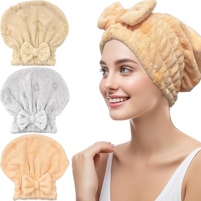 Jseng 3Packs Microfiber Hair Towel by Jseng
