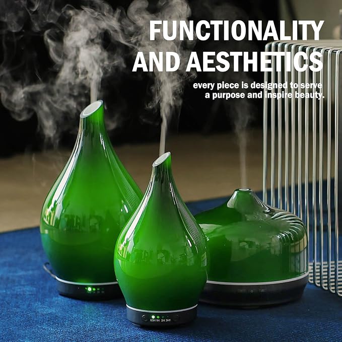 Porseme 150ml Essential Oil Diffuser Glass Color Changing Aroma Air Diffusers - Image 7