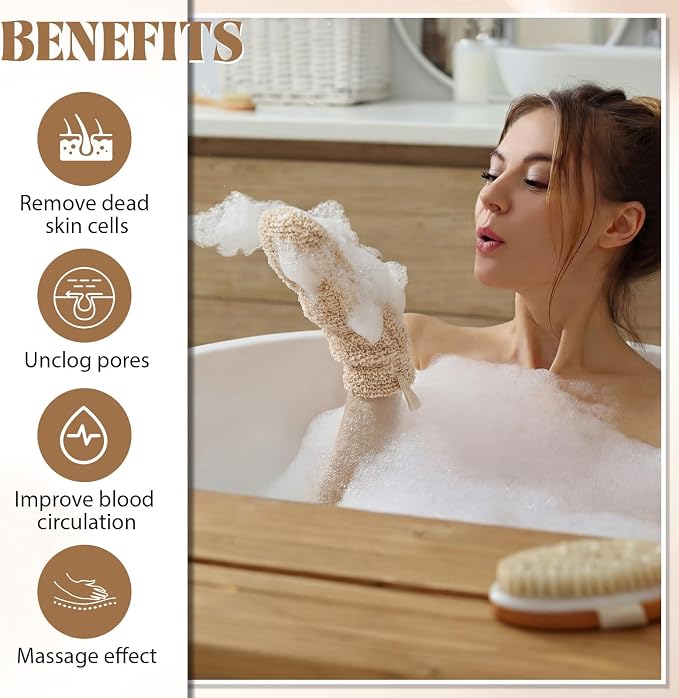30 Pcs Exfoliating Shower Gloves Stretchable Ramie Bath Mitts - Image 6