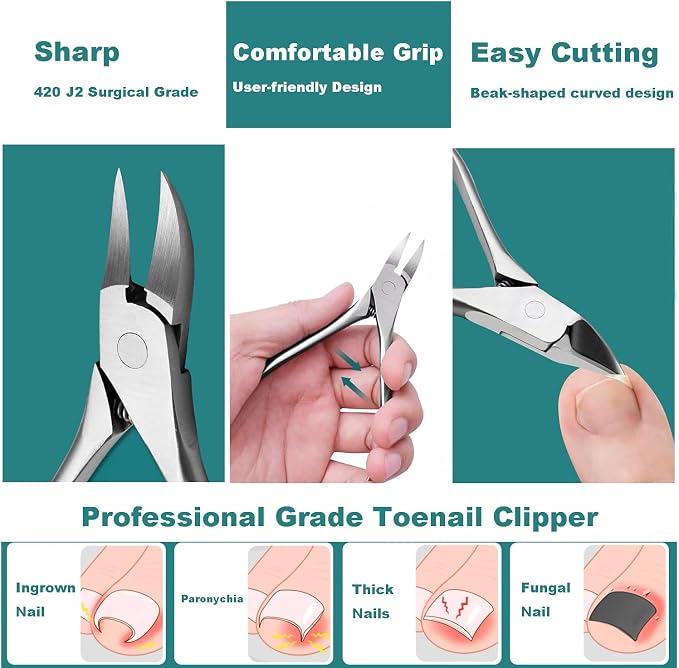 Pedicure Tools for Feet, Ingrown Toenail Treatment, Ingrown Toenail Removal Kit - Image 4