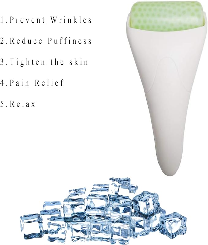 Chikoni 3 in 1 Ficial Face Ice Jade Roller and Gua Sha Tool, Natural Real Jade - Image 2