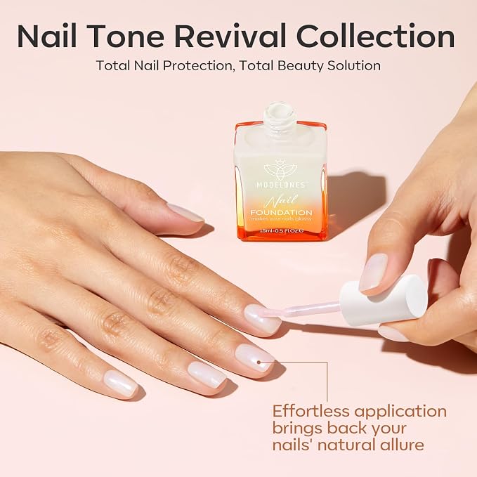 modelones Nail Strengthener, Milky White Nail Polish Nail Repair - Image 7