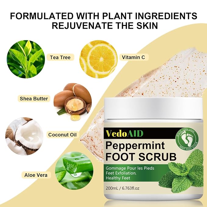 Peppermint Foot Scrub – Natural Exfoliating Cream - Image 2
