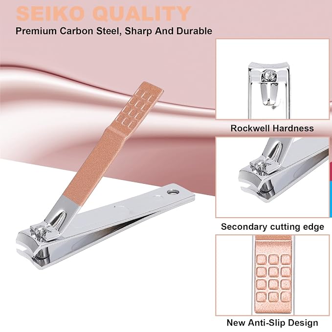 9 PCS Nail Clippers, ONEHERE Premium Manicure Set, Professional Grooming Gift - Image 5