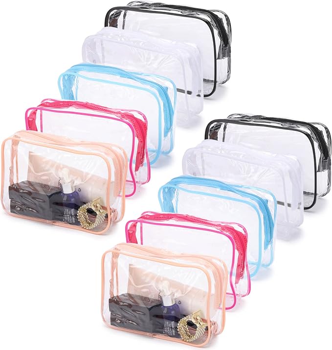 Tbestmax 10 Pcs Clear Cosmetic Bags Small Makeup Bags Portable Waterproof by Tbestmax