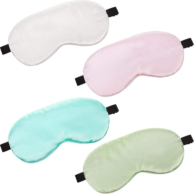 BBTO 4 Pcs Silk Sleep Eye Masks Smooth Soft Satin Eye Covers by BBTO