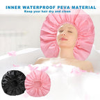 Extra Large Shower Cap 2 PCS Waterproof Shower Caps - Image 8