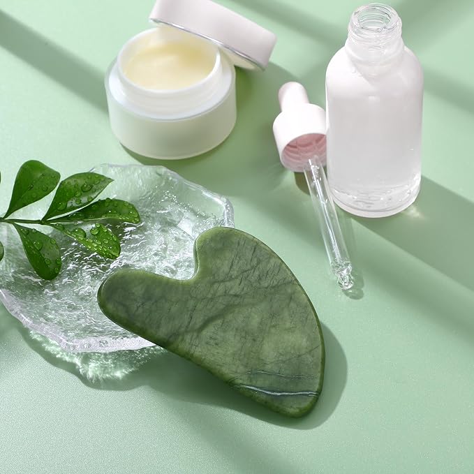 rosenice Gua Sha Scraping Massage Tool Natural Jade Guasha Board - Image 6