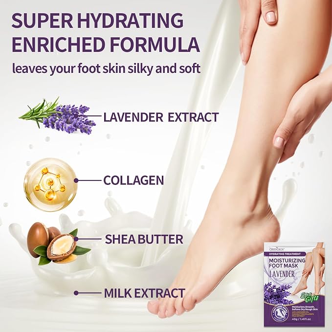 6 Pack Moisturizing Foot Mask, Hydrating Foot Masks - Image 2
