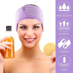 Whaline Spa Facial Headband Make Up Wrap Head Terry Cloth Headband Adjustable - Image 4