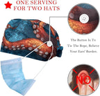 Women's Working Caps with Scrunchies Tarot Pattern Background Lace-Up Hat - Image 2