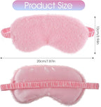 2 Pcs Plush Eye Mask Soft Sleeping Blindfold Eye Cover Comfortable Furry Faux - Image 2
