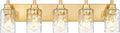 5-Light Bathroom Light Fixtures, 30 Inch Brushed Gold Vanity Lights by Metwet